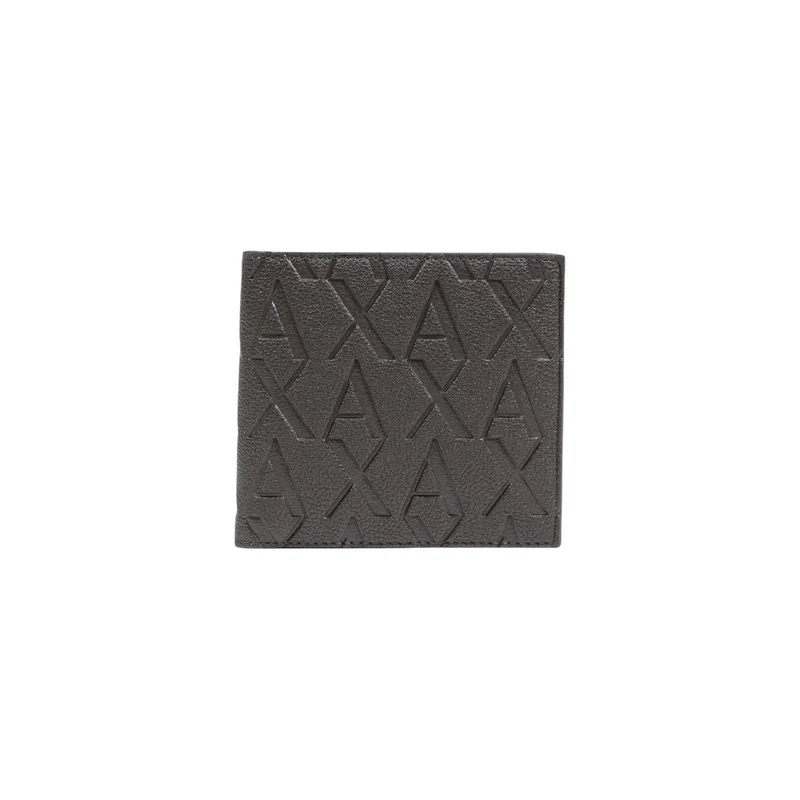 Armani Exchange Herren-Wallet Schwarz bedrucktes Polyester 11x10x1