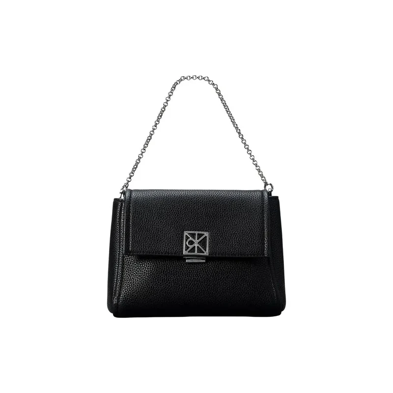 Calvin Klein Schwarze Polyurethan-Handtasche mit Schultergurt