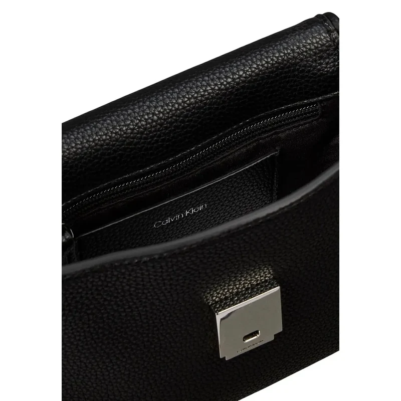 Calvin Klein Schwarze Polyurethan-Handtasche mit Schultergurt