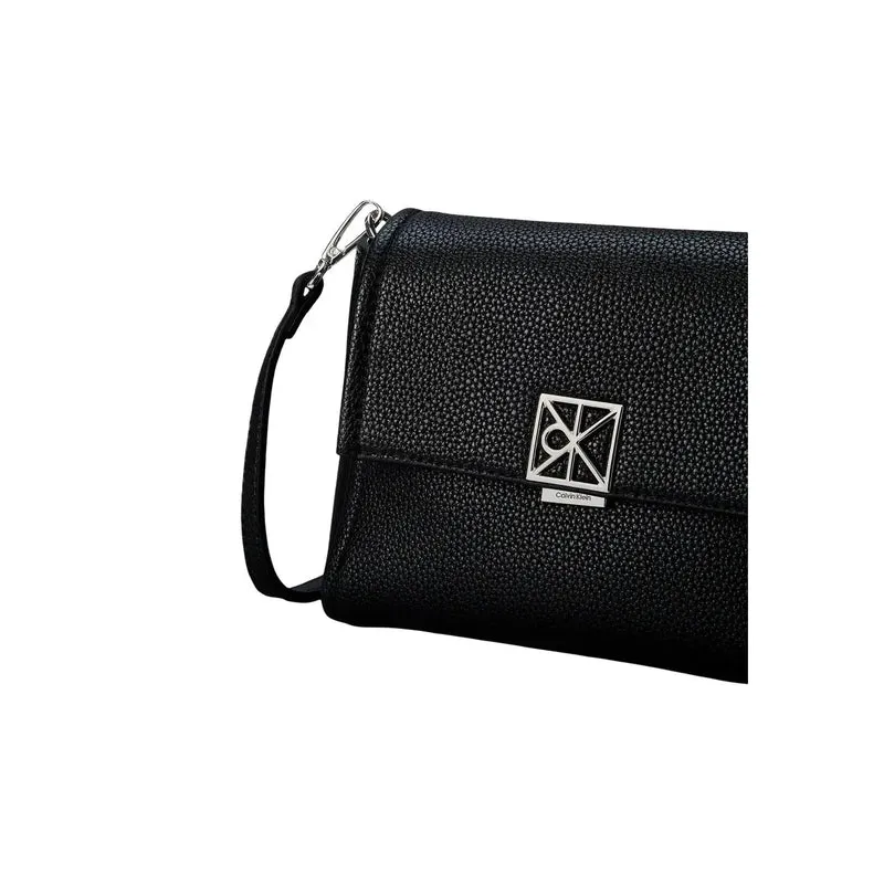 Calvin Klein Schwarze Polyurethan-Handtasche mit Schultergurt