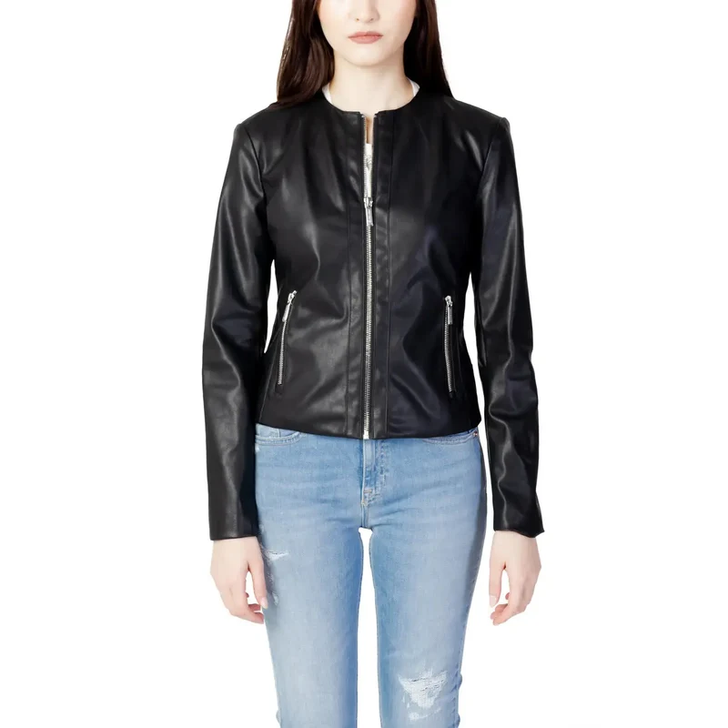Armani Exchange Damen Blazer aus schwarzem Polyester mit Reißverschluss