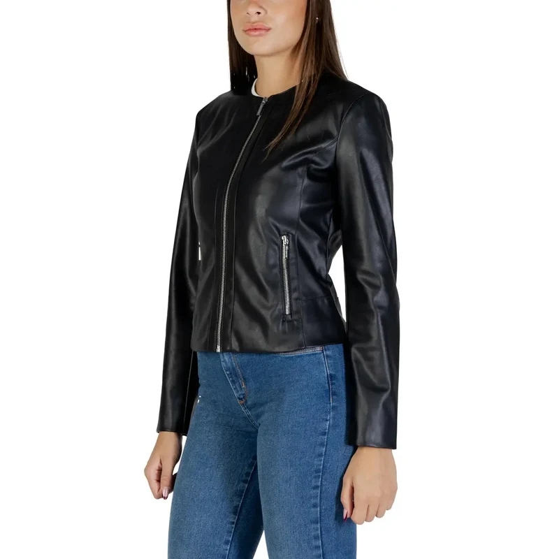 Armani Exchange Damen Blazer aus schwarzem Polyester mit Reißverschluss