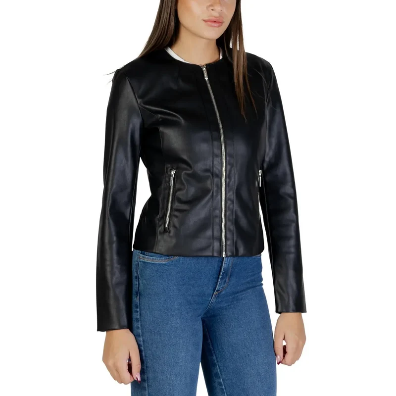 Armani Exchange Damen Blazer aus schwarzem Polyester mit Reißverschluss