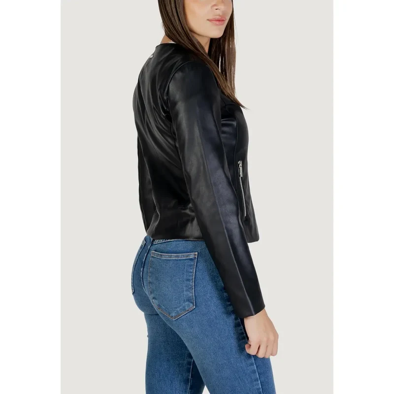 Armani Exchange Damen Blazer aus schwarzem Polyester mit Reißverschluss