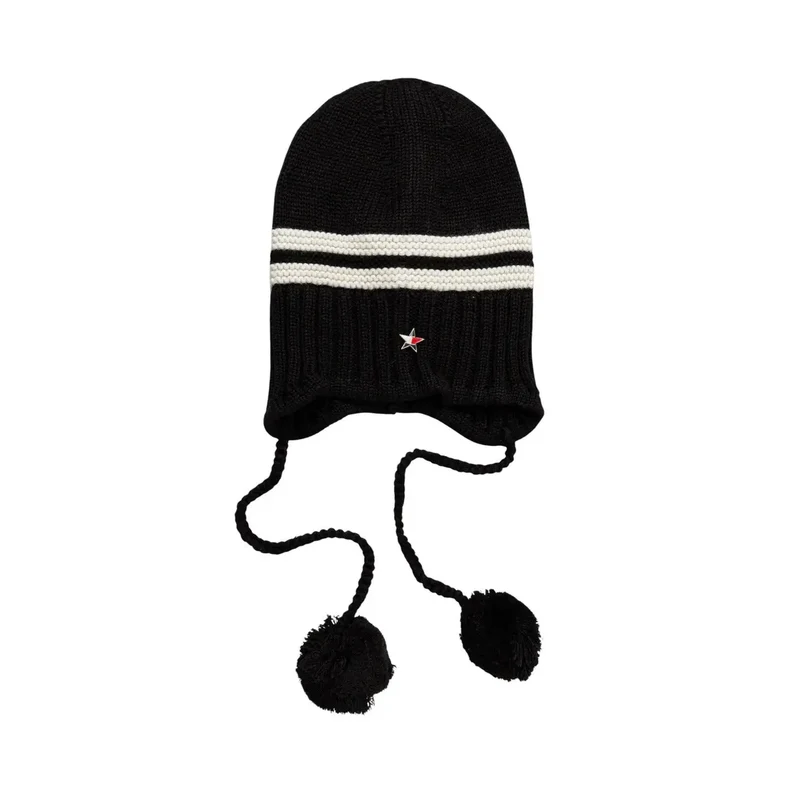 Tommy Hilfiger schwarze Wollmischung Damenmütze