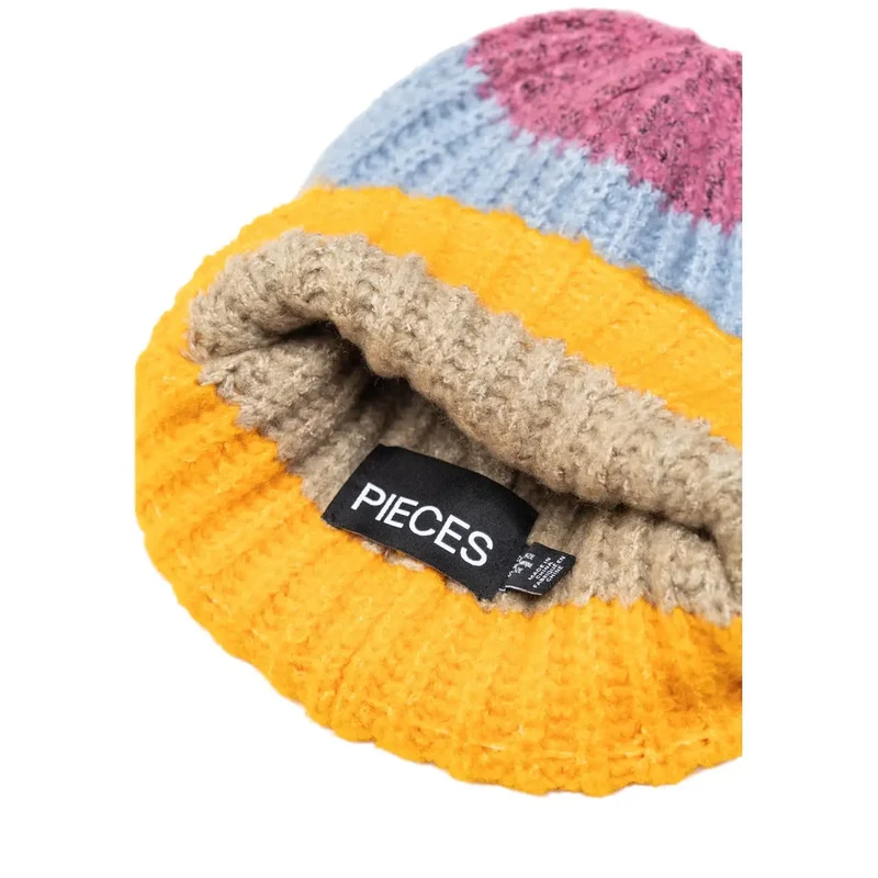 Gelber gestreifter Damen-Kappe für Herbst und Winter