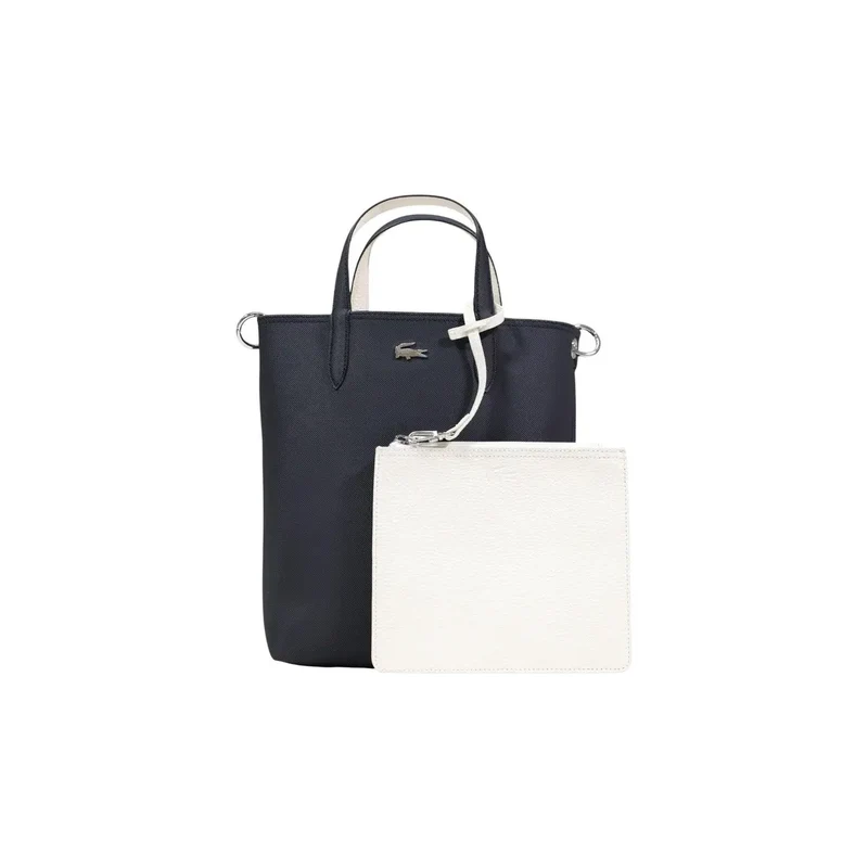 Lacoste Schwarze Reißverschluss-Handtasche mit Schultergurt und Innentasche