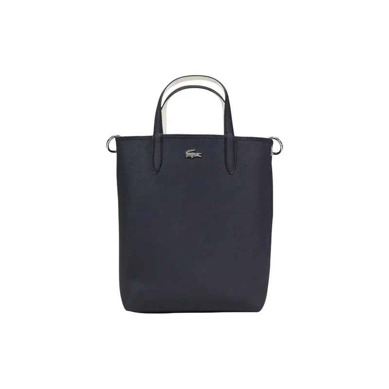 Lacoste Schwarze Reißverschluss-Handtasche mit Schultergurt und Innentasche