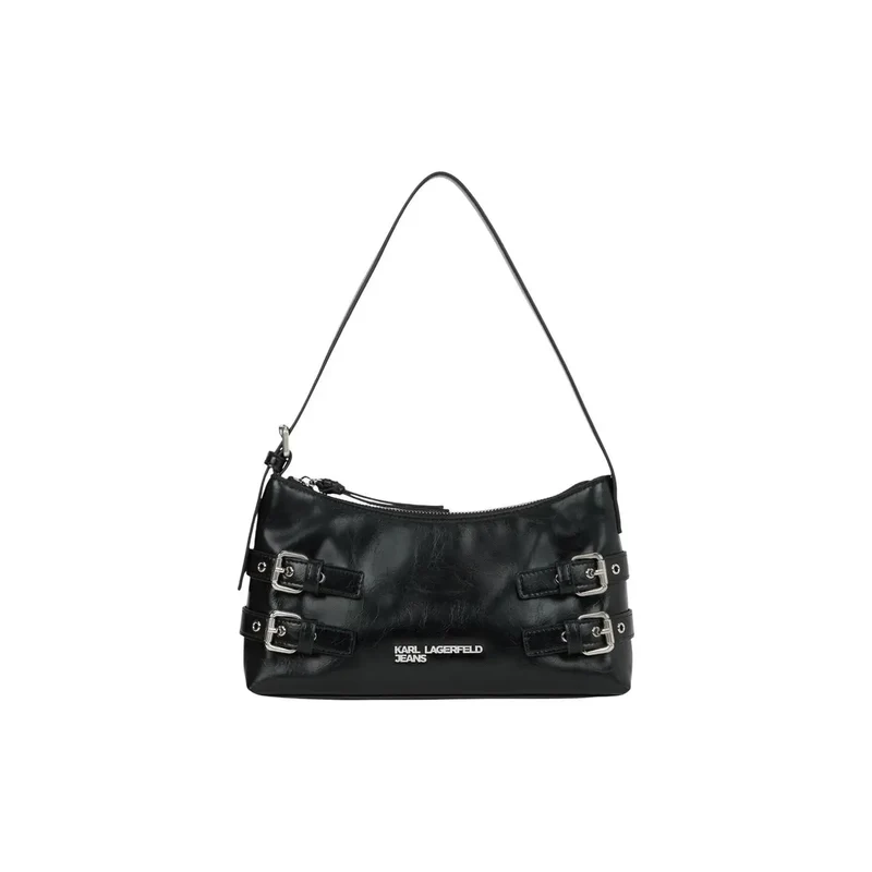 Karl Lagerfeld Schwarze Tasche mit Reißverschluss und Innentaschen