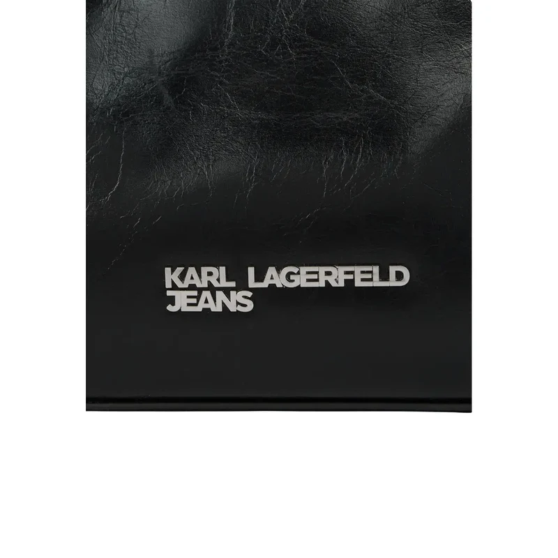 Karl Lagerfeld Schwarze Tasche mit Reißverschluss und Innentaschen
