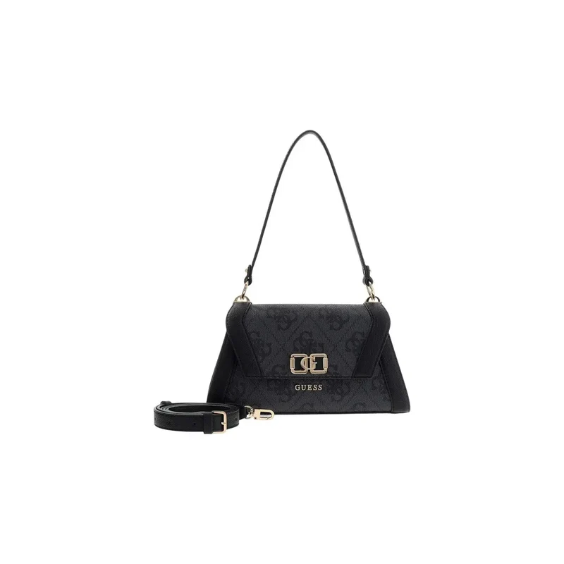 Guess Grauer Druck Polyurethan-Handtasche mit Schulterriemen