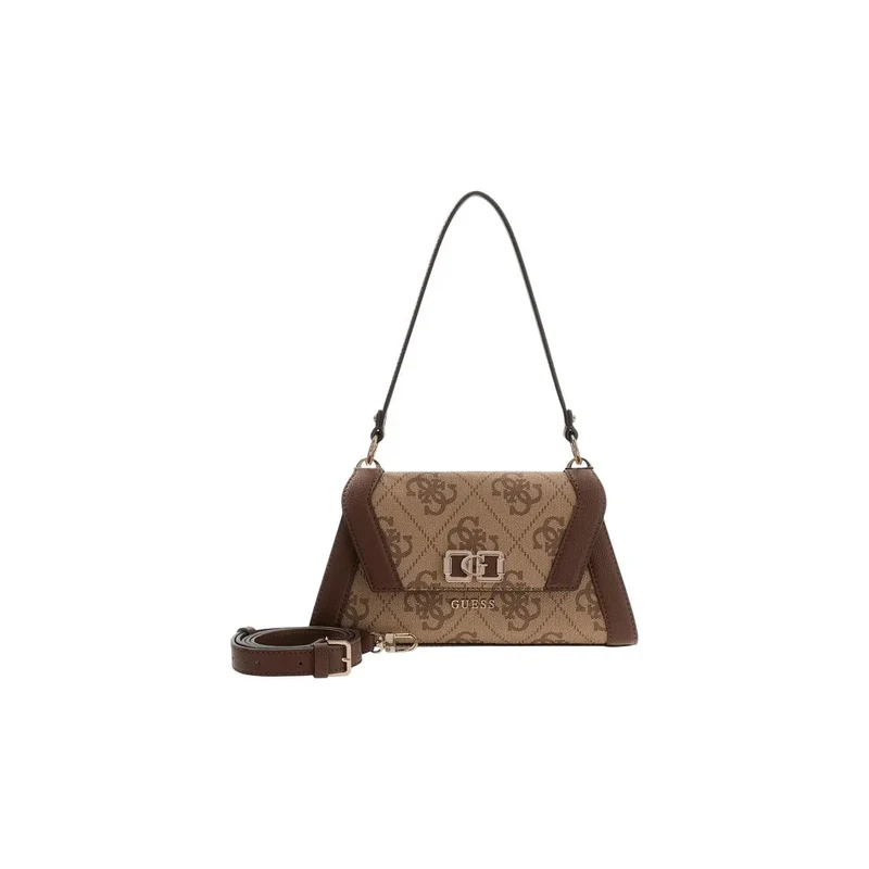 Guess Grauer Druck Polyurethan-Handtasche mit Schulterriemen
