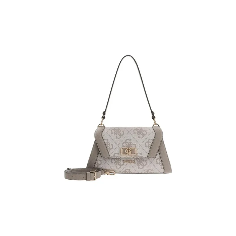 Guess Grauer Druck Polyurethan-Handtasche mit Schulterriemen