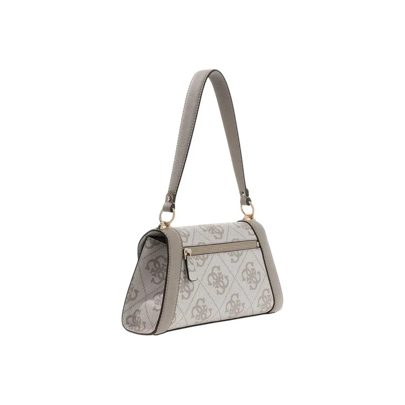 Guess Grauer Druck Polyurethan-Handtasche mit Schulterriemen