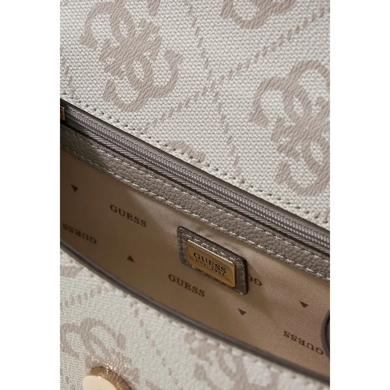 Guess Grauer Druck Polyurethan-Handtasche mit Schulterriemen