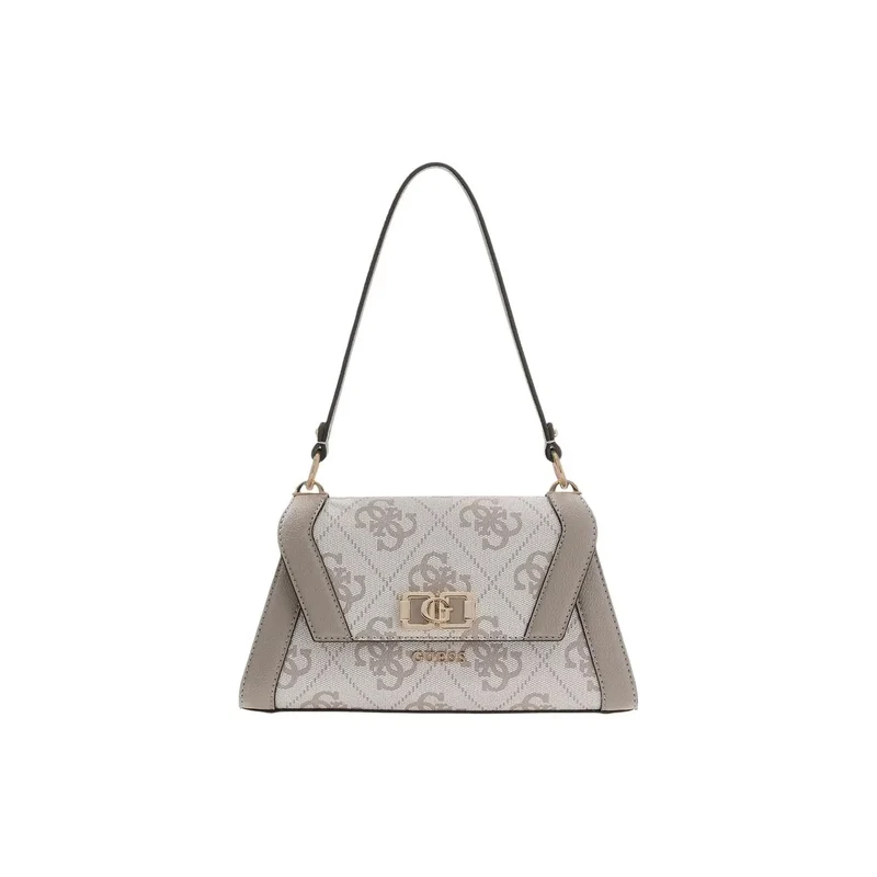 Guess Grauer Druck Polyurethan-Handtasche mit Schulterriemen