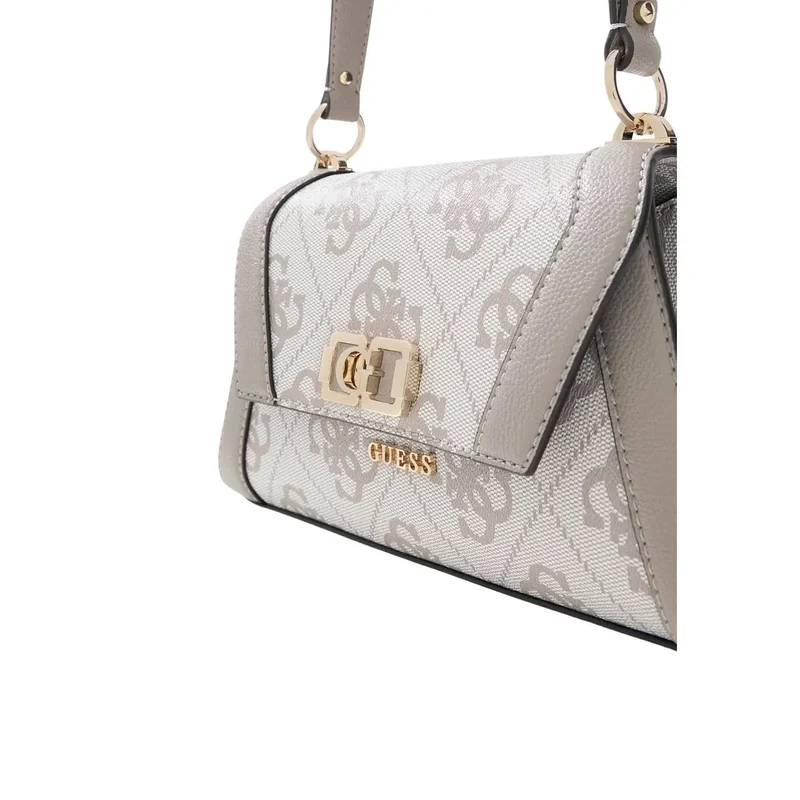 Guess Grauer Druck Polyurethan-Handtasche mit Schulterriemen