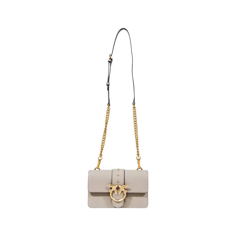 Rosa-Beige Polyurethan-Handtasche mit Innentasche