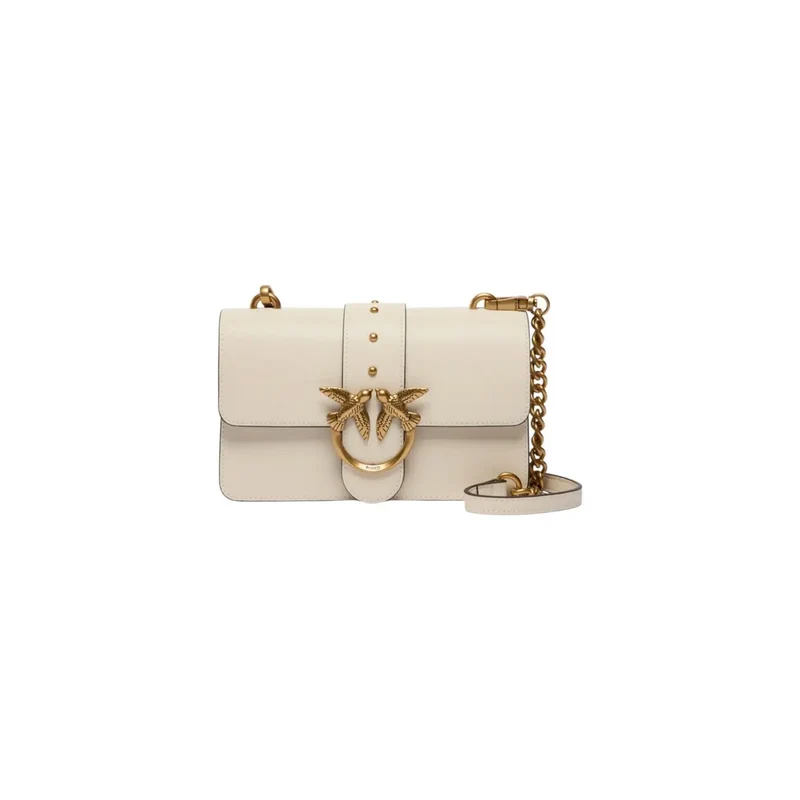 Rosa-Beige Polyurethan-Handtasche mit Innentasche
