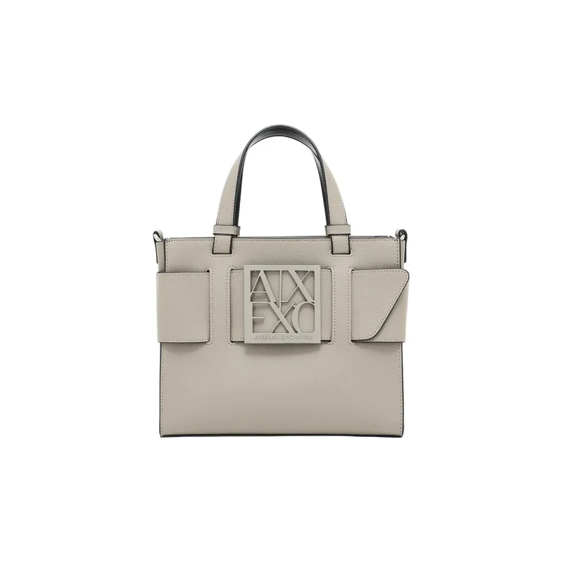 Armani Exchange Schwarze Polyurethan-Handtasche mit Schultergurt