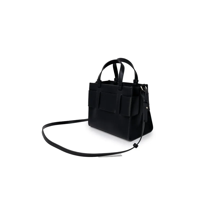 Armani Exchange Schwarze Polyurethan-Handtasche mit Schultergurt