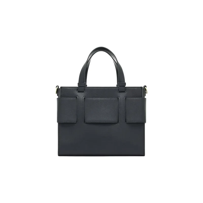 Armani Exchange Schwarze Polyurethan-Handtasche mit Schultergurt