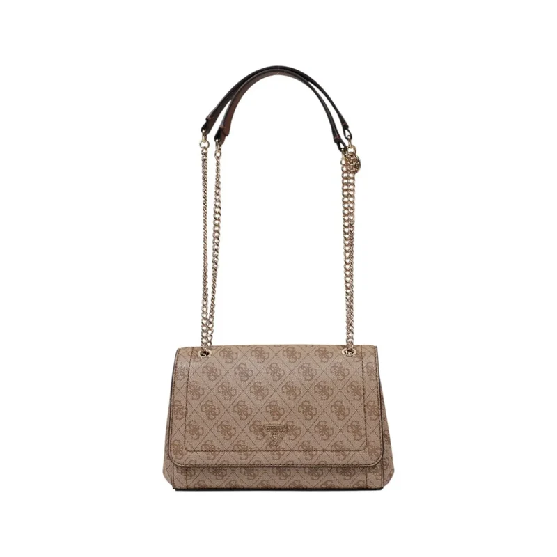 Guess braune bedruckte Polyurethan-Handtasche für Damen