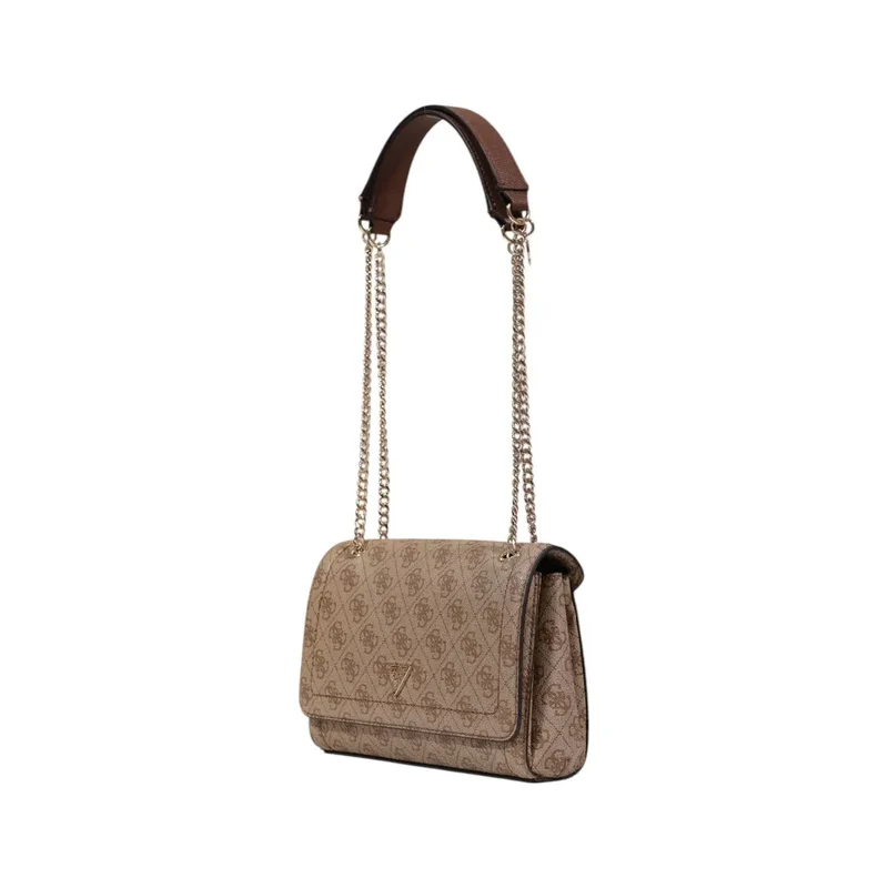 Guess braune bedruckte Polyurethan-Handtasche für Damen