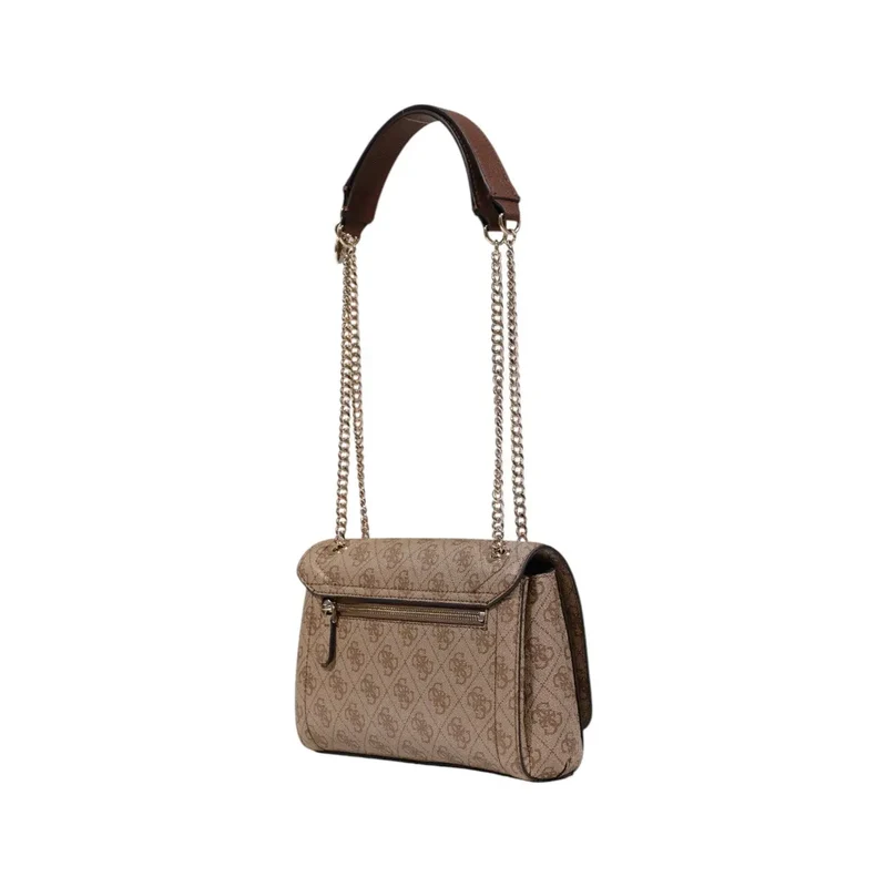 Guess braune bedruckte Polyurethan-Handtasche für Damen
