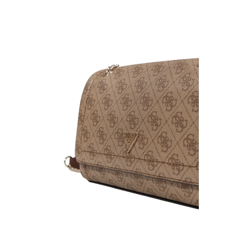 Guess braune bedruckte Polyurethan-Handtasche für Damen