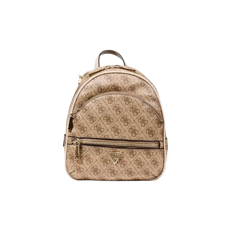Guess Grauer Polyurethan-Rucksack mit Reißverschlusstaschen