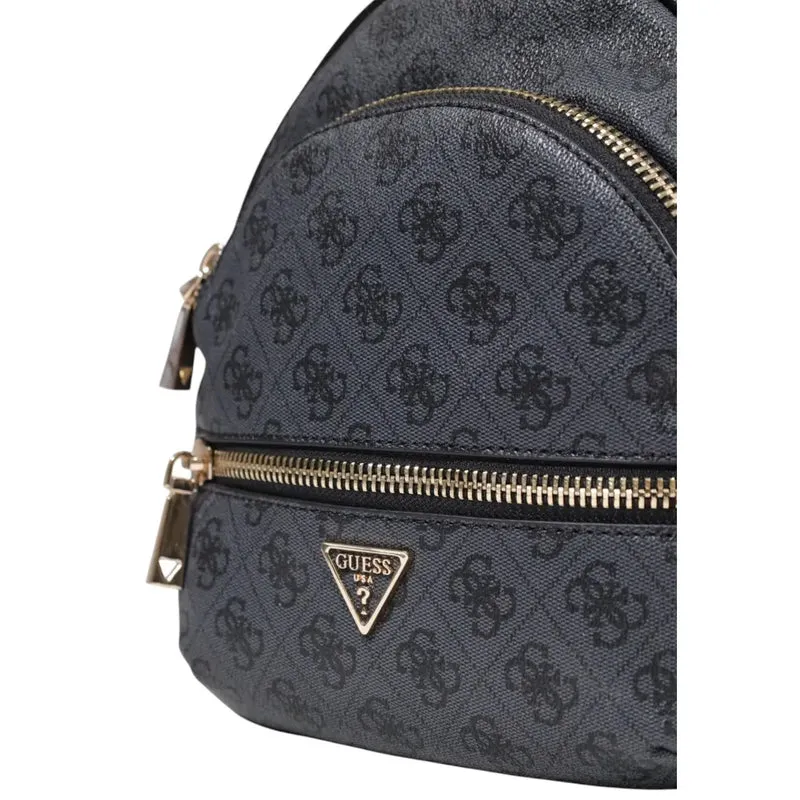 Guess Grauer Polyurethan-Rucksack mit Reißverschlusstaschen