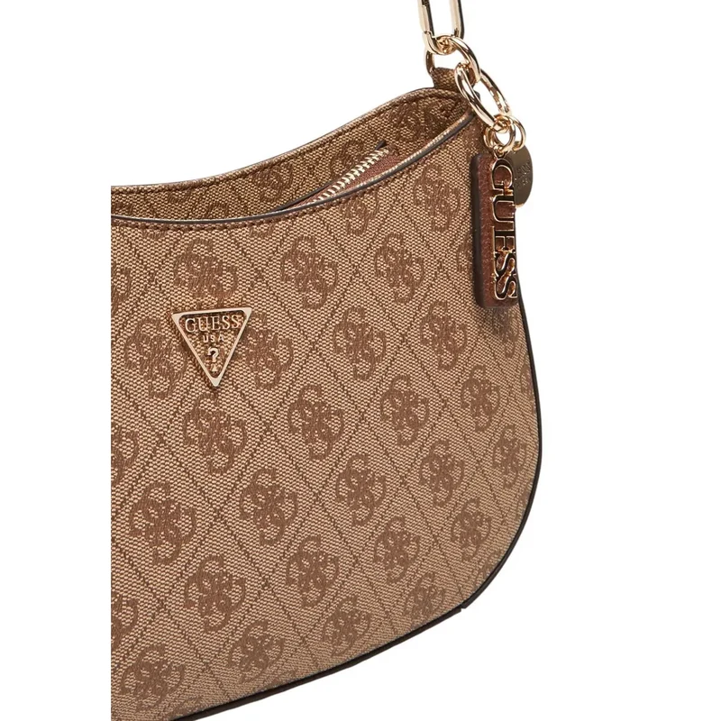 Guess Beige Einheitsfarbige Handtasche mit Reißverschluss und Taschen