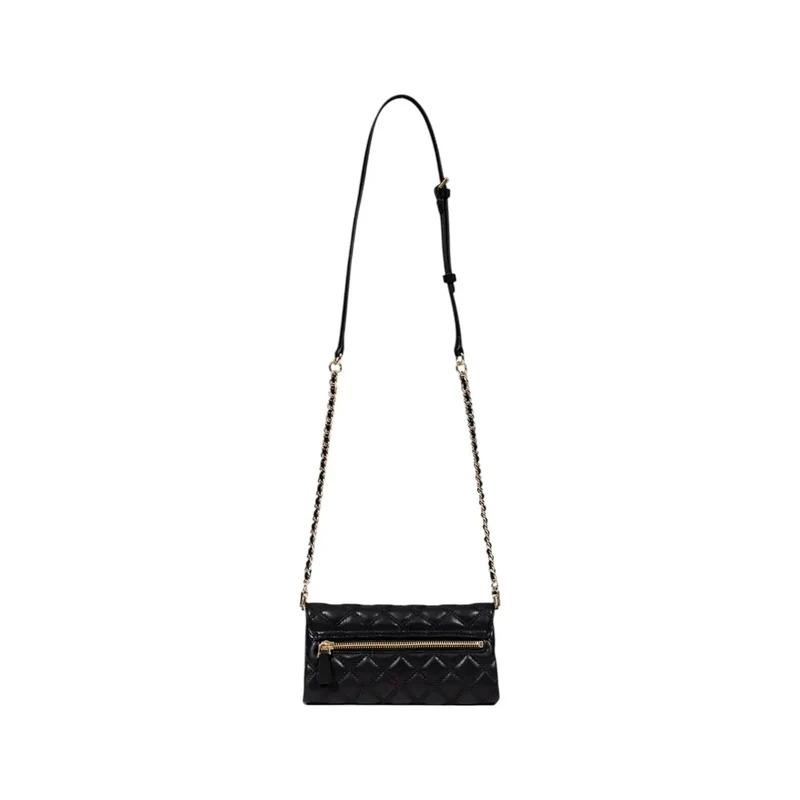 Schwarze Polyurethan Damenhandtasche mit Innentaschen
