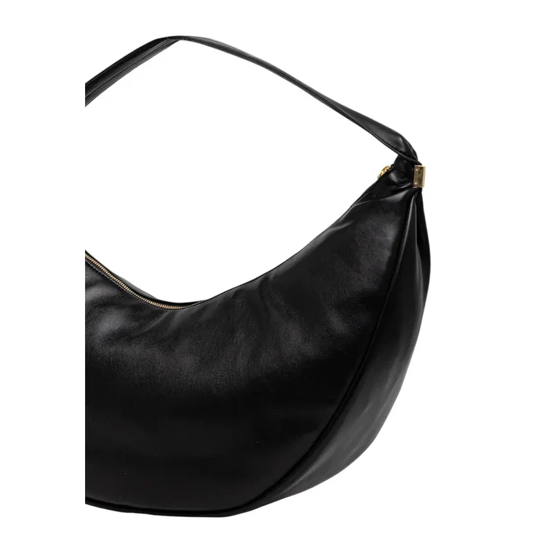 Calvin Klein Schwarze Polyurethan-Reißverschluss-Tasche mit Innentaschen