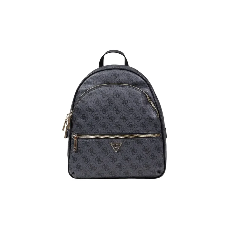 Guess Grauer Print-Rucksack mit Reißverschluss und Taschen
