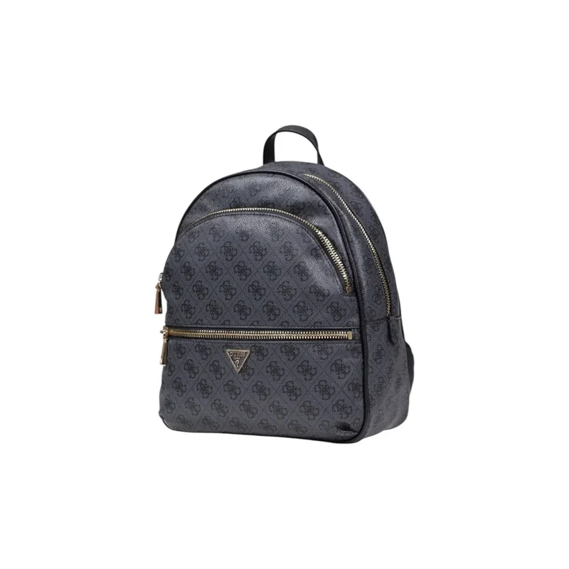 Guess Grauer Print-Rucksack mit Reißverschluss und Taschen