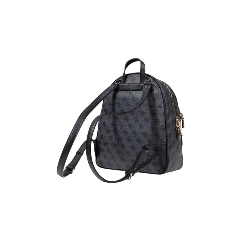 Guess Grauer Print-Rucksack mit Reißverschluss und Taschen