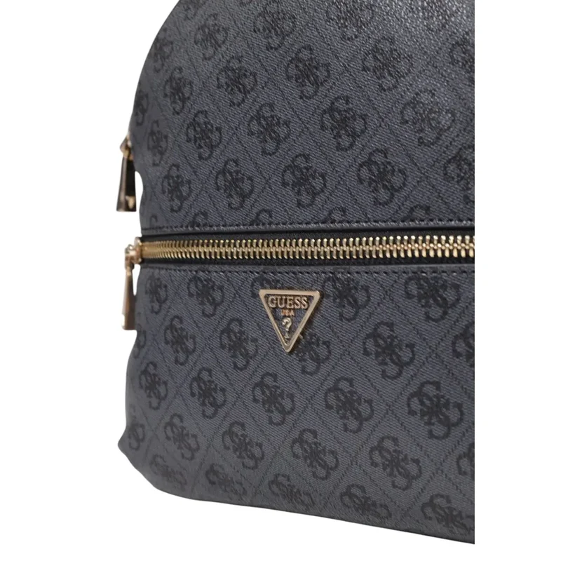 Guess Grauer Print-Rucksack mit Reißverschluss und Taschen