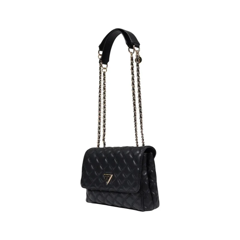 Raten Sie: Schwarze Handtasche mit Magnetverschluss und mehreren Taschen