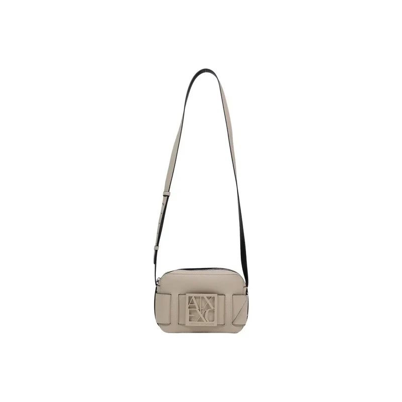 Armani Exchange Schwarze Polyurethan-Reißverschluss-Tasche für Damen