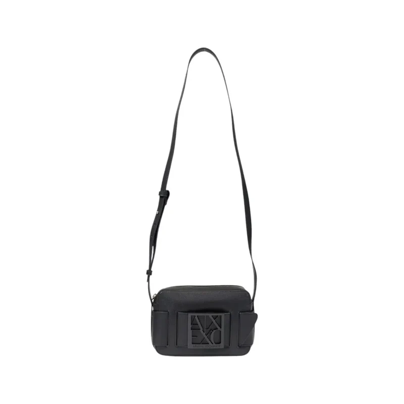 Armani Exchange Schwarze Polyurethan-Reißverschluss-Tasche für Damen