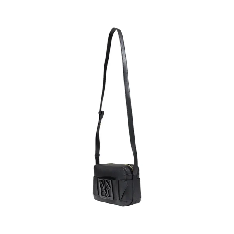 Armani Exchange Schwarze Polyurethan-Reißverschluss-Tasche für Damen