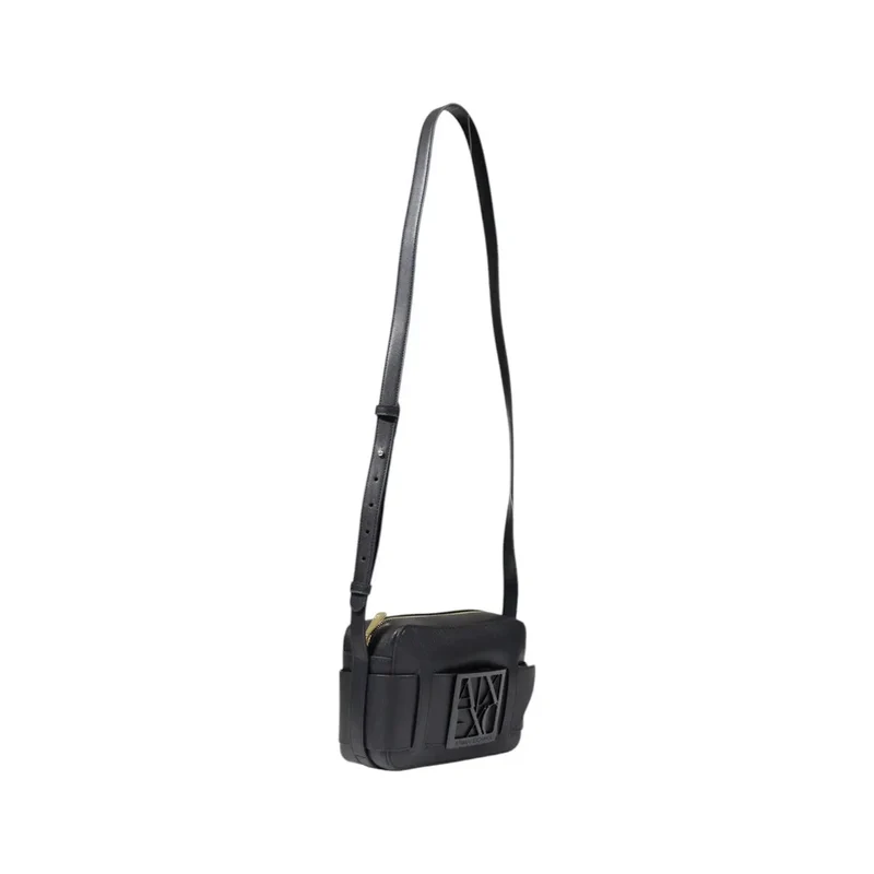 Armani Exchange Schwarze Polyurethan-Reißverschluss-Tasche für Damen