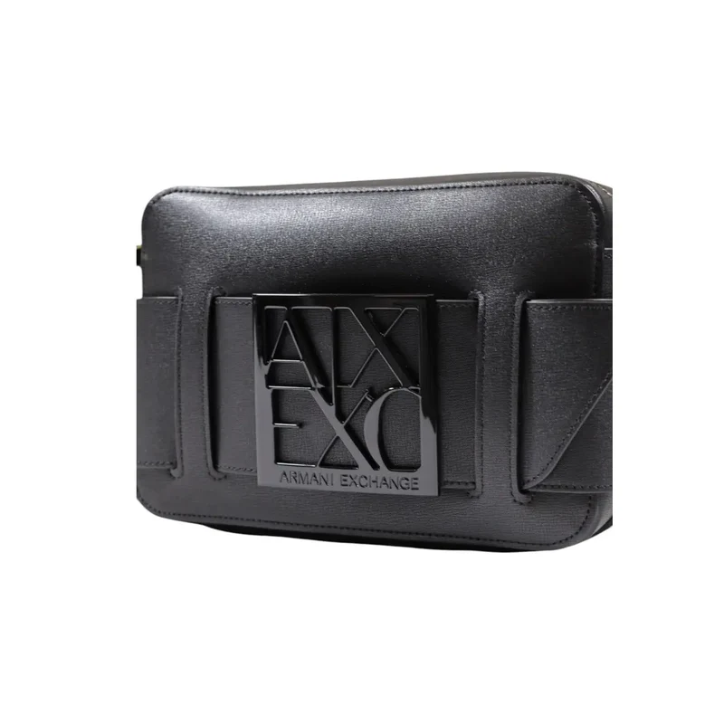 Armani Exchange Schwarze Polyurethan-Reißverschluss-Tasche für Damen