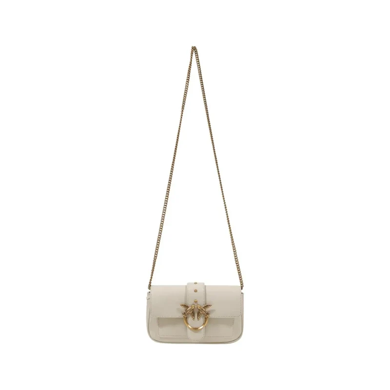 Pinko Schwarze Ledertasche mit Schultergurt und Innentasche