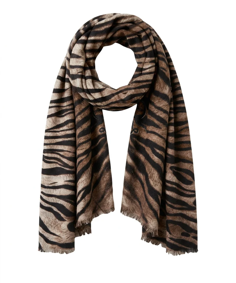 Sciarpa con stampa animalier
