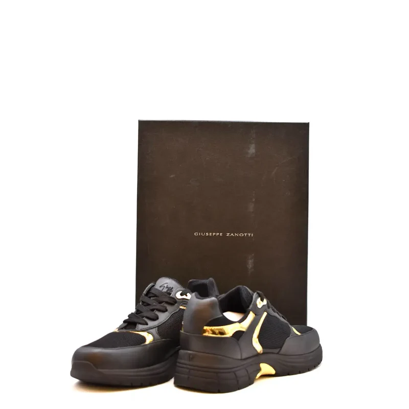Giuseppe Zanotti Schwarz Nylon Leder Turnschuhe für Männer