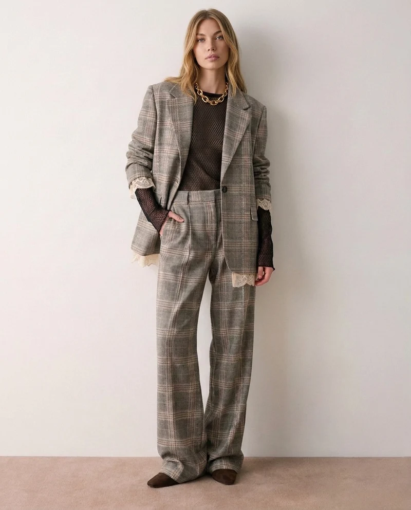 Blazer con dettagli in pizzo