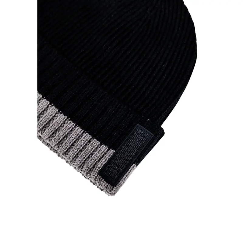 Armani Exchange Schwarze und graue Strickmütze für Herren